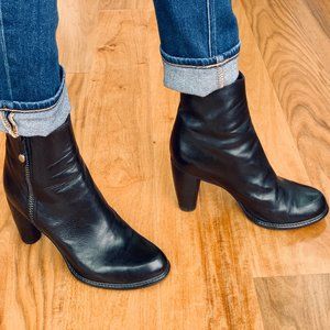 Stuart Weitzman Black Leather Booties